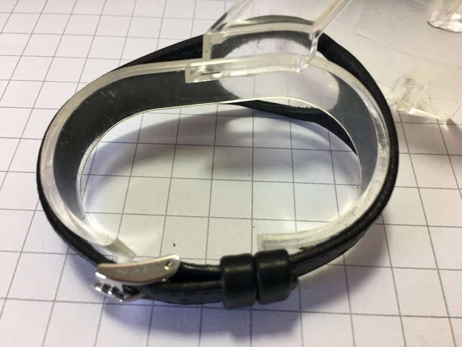 OMEGA DYNAMIC GENUINE LEATHER BLACK GENTS WATCH STRAP