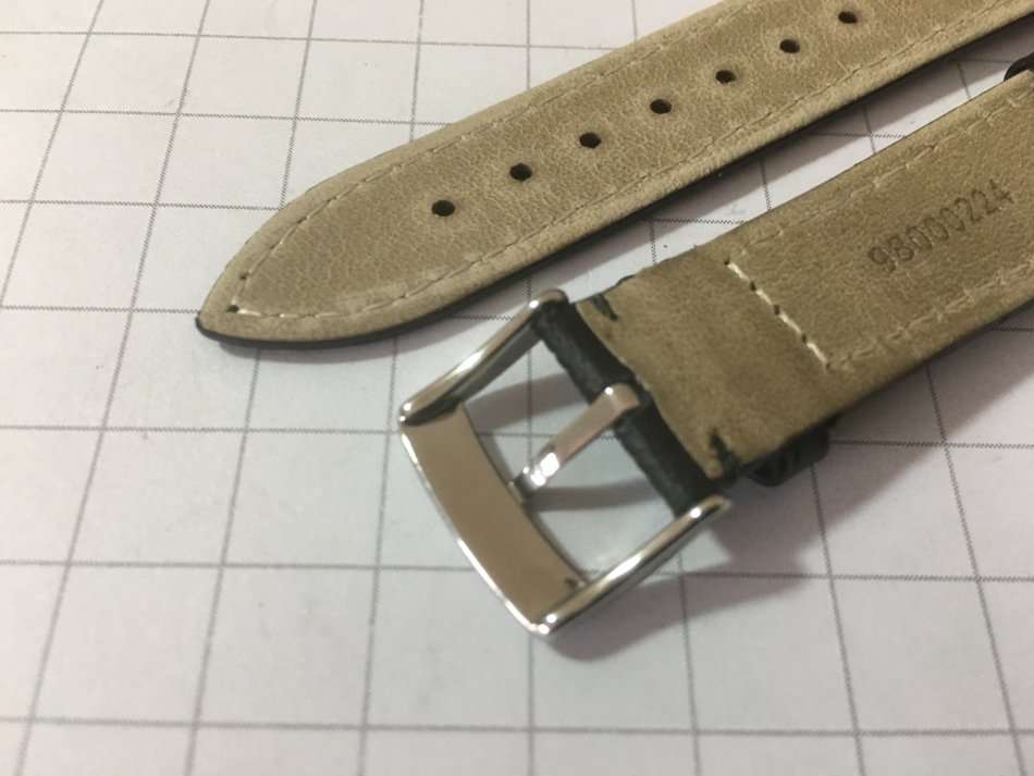 Omega 19mm black leather gents watch strap