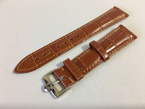 Omega 19mm light brown leather gents watch strap
