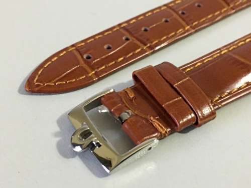 Omega 19mm light brown leather gents watch strap