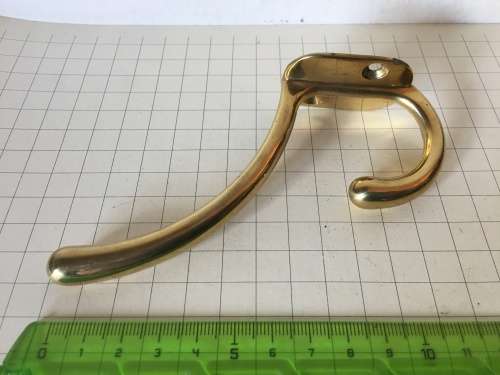 Solid brass coat and hat hook - vintage n.o.s.