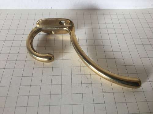 Solid brass coat and hat hook - vintage n.o.s.