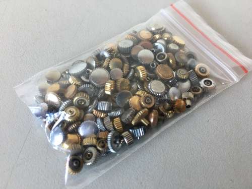30 grams assorted used watch crowns - 150+ pieces