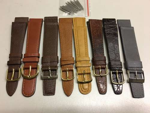 20mm geniune leather straps - 8 two piece straps