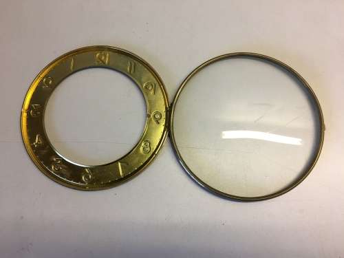 158mm clock dial with hinged frame & glass