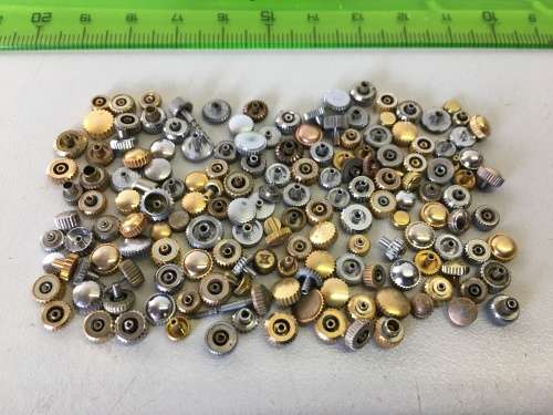 30 grams assorted used watch crowns - 120+ pieces - #10
