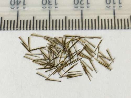 Micro-size brass taper pins - 100 pieces