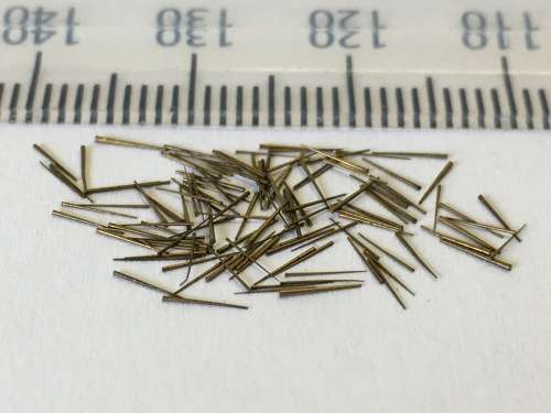 Micro-size brass taper pins - 100 pieces