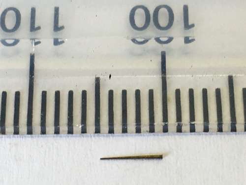 Micro-size brass taper pins - 100 pieces