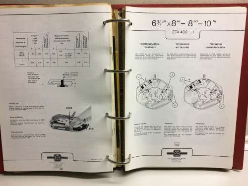 ETA watch movement parts catalogue