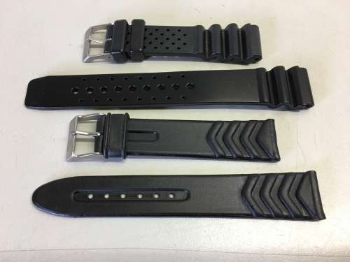 2 black straps for divers watch - 20mm - #8