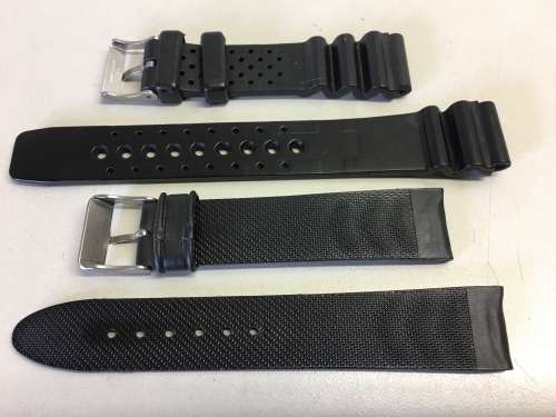 2 black straps for divers watch - 20mm - #8