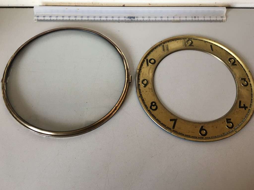 275mm clock dial & frame with convex clock glass