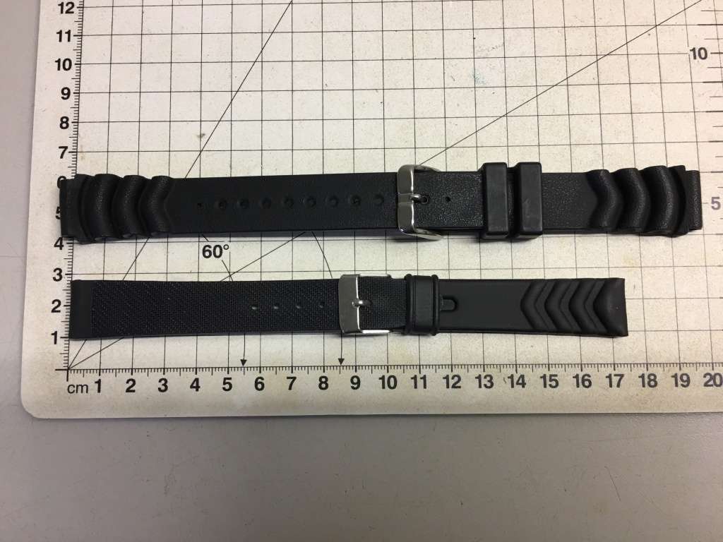 2 black straps for divers watch - 18mm - #7
