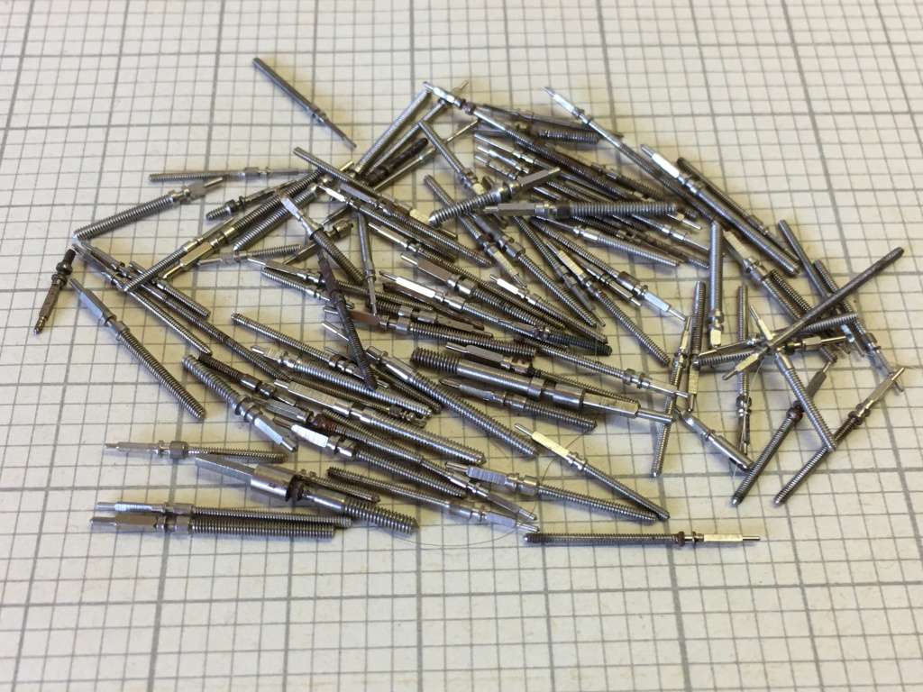 100+ assorted watch winding stems
