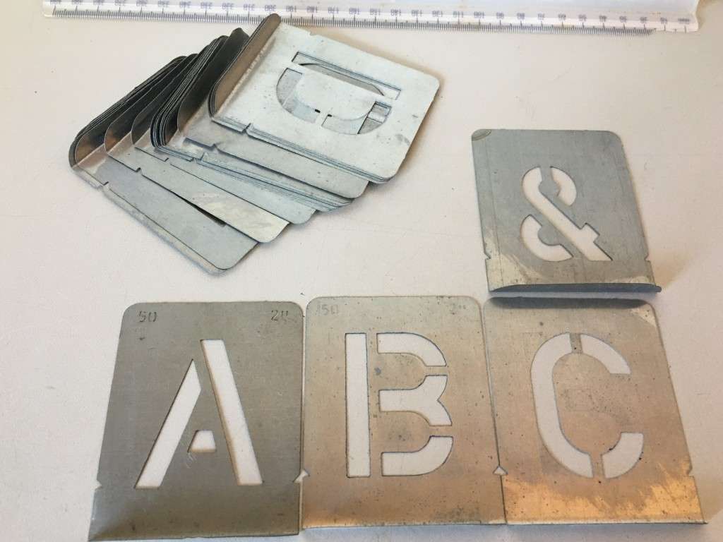 50mm alphabet stencils - vintage, n.o.s.