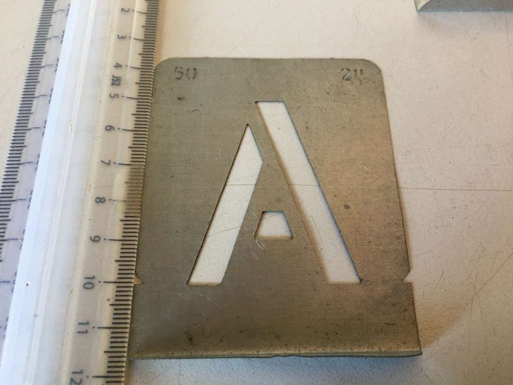 50mm alphabet stencils - vintage, n.o.s.