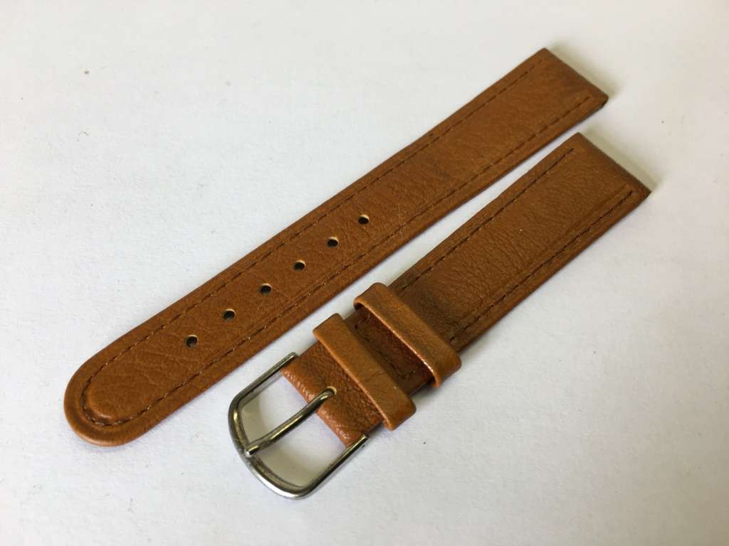 18mm brown leather watch strap