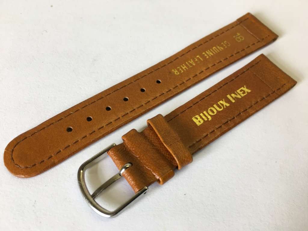 18mm brown leather watch strap