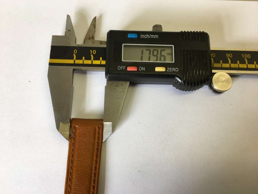 18mm light brown leather watch strap