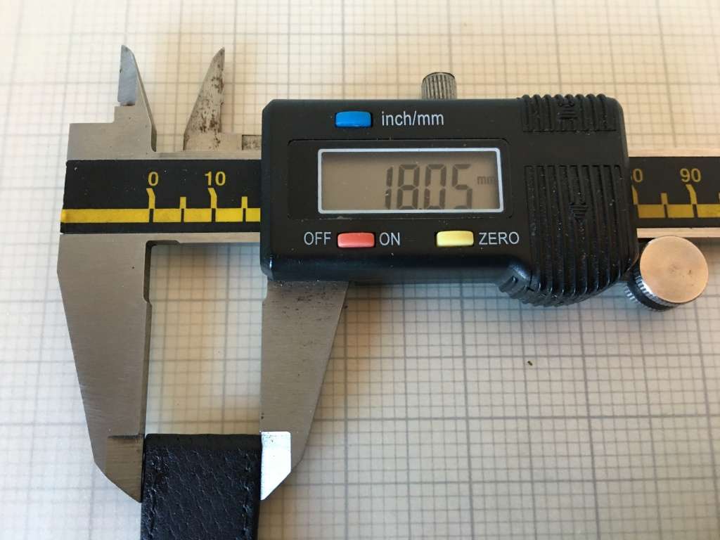 18mm black leather watch strap - 1