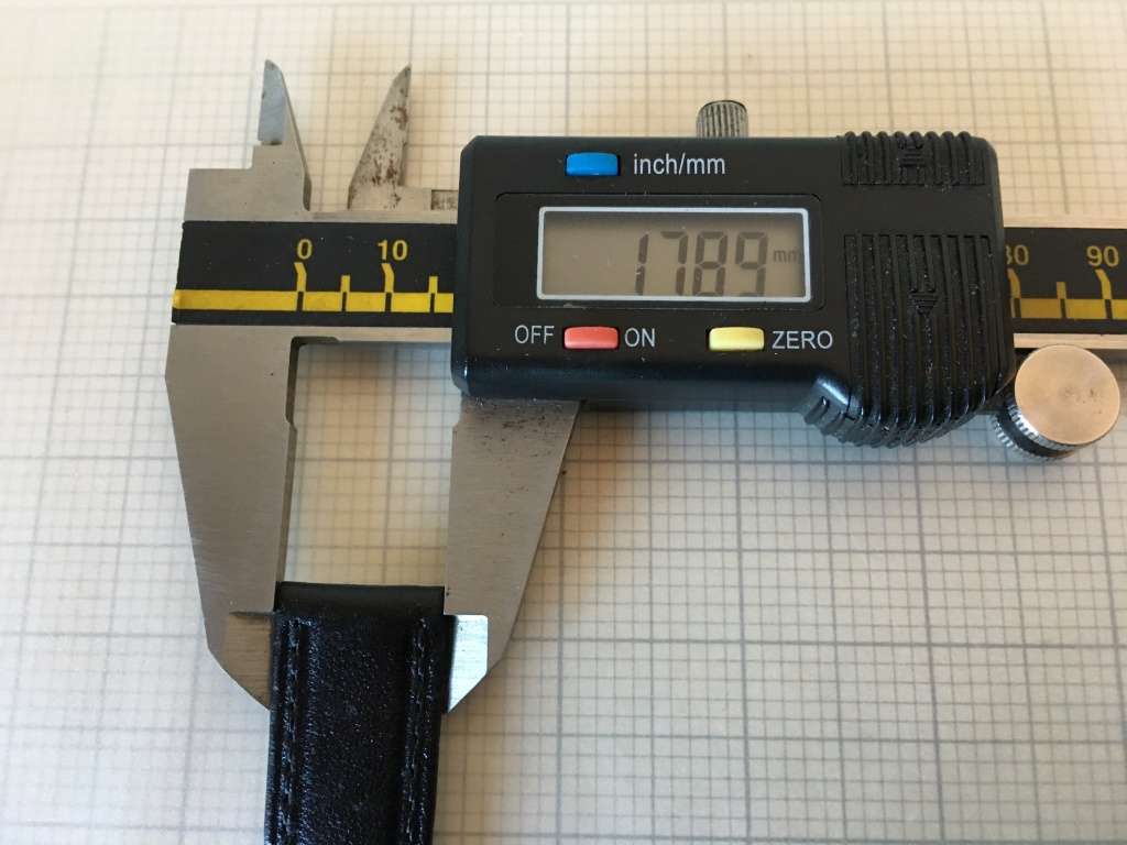 18mm black leather watch strap - 2