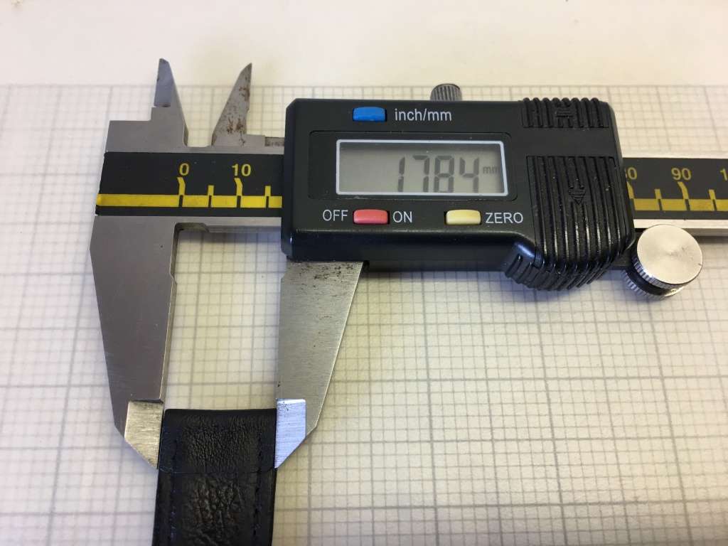 18mm black leather watch strap - 4