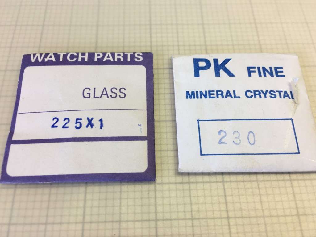 1mm flat watch glass - 2 pieces - 22.5 & 23mm