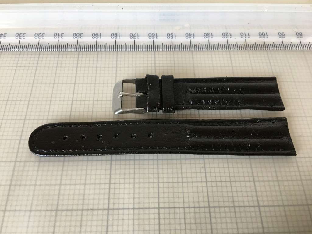 18mm black leather watch strap - 6