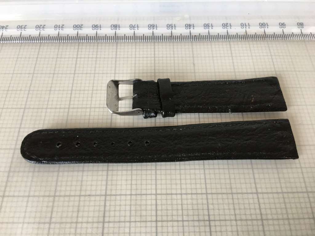 18mm black leather watch strap - 6