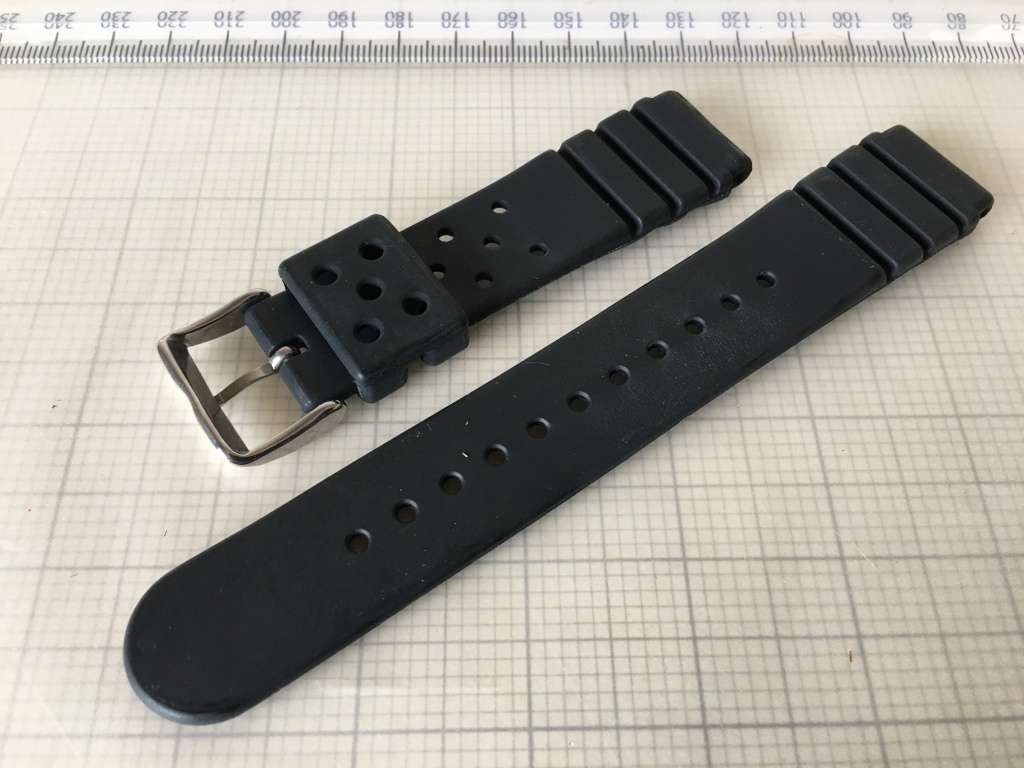 Black strap for divers watch - 20mm