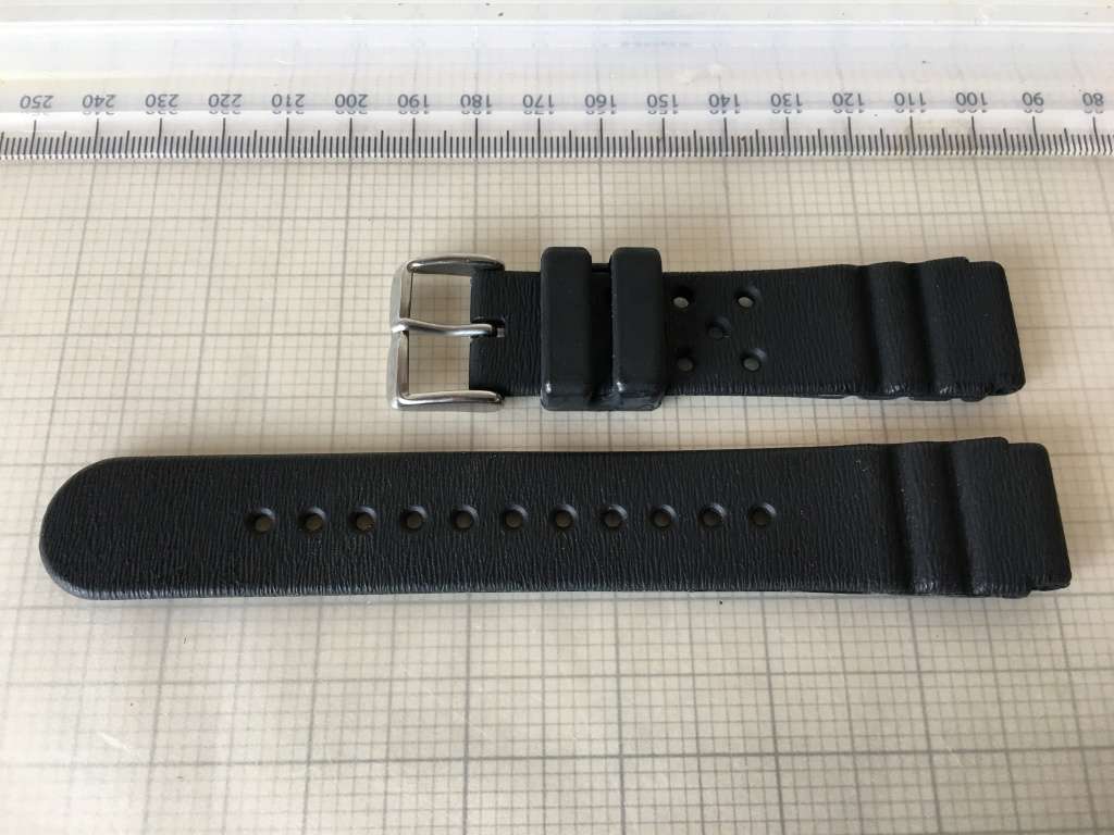 Black strap for divers watch - 20mm