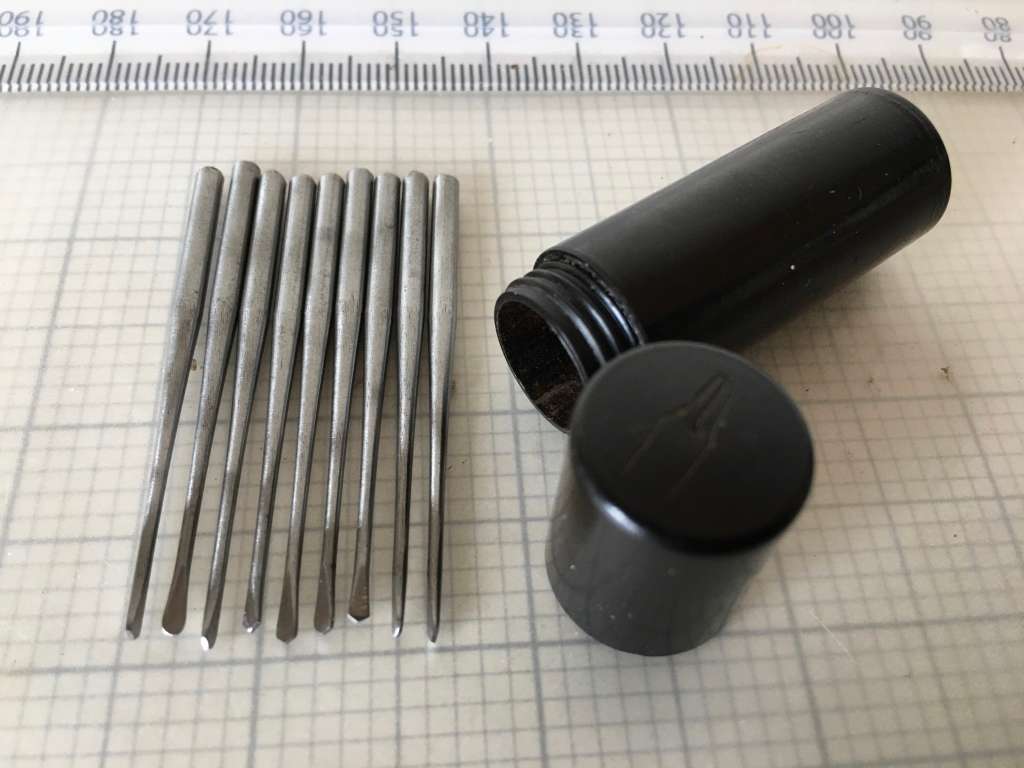 Watchmakers re-pivoting drill bits - 9 pieces