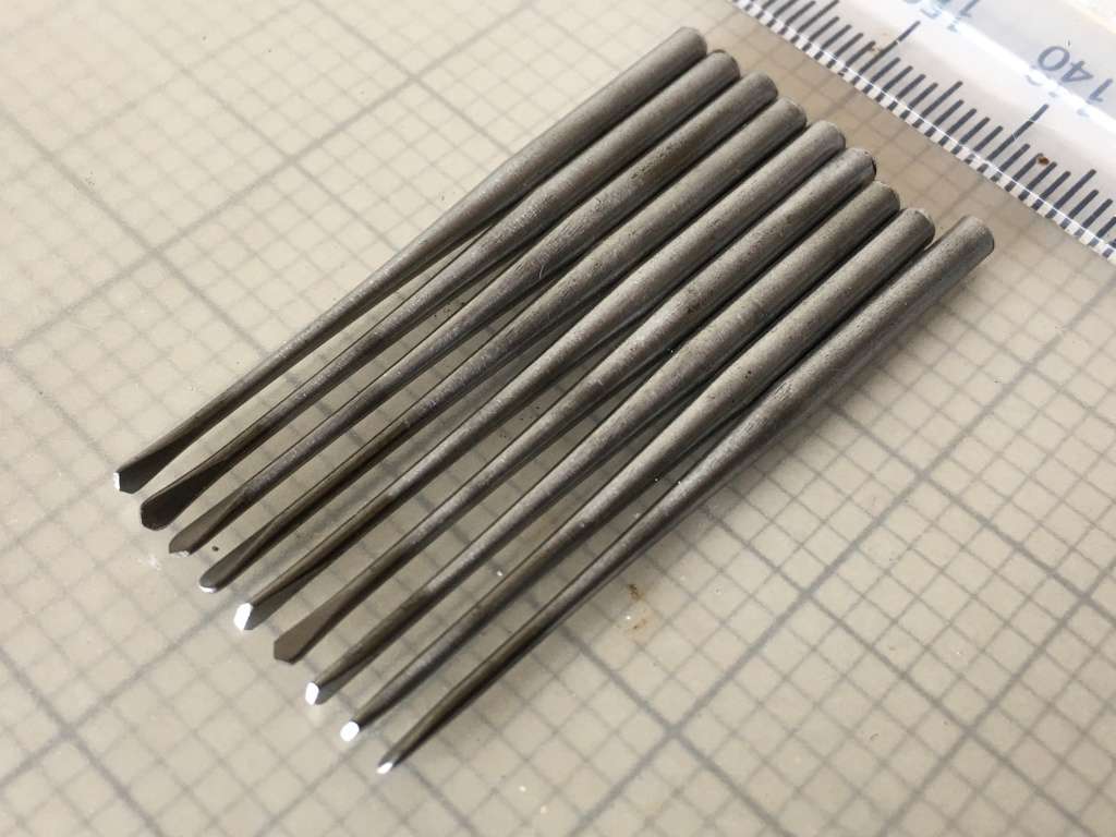 Watchmakers re-pivoting drill bits - 9 pieces