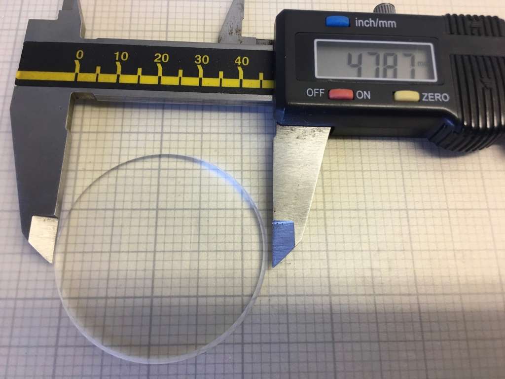 47.9mm pocket watch crystal- flat