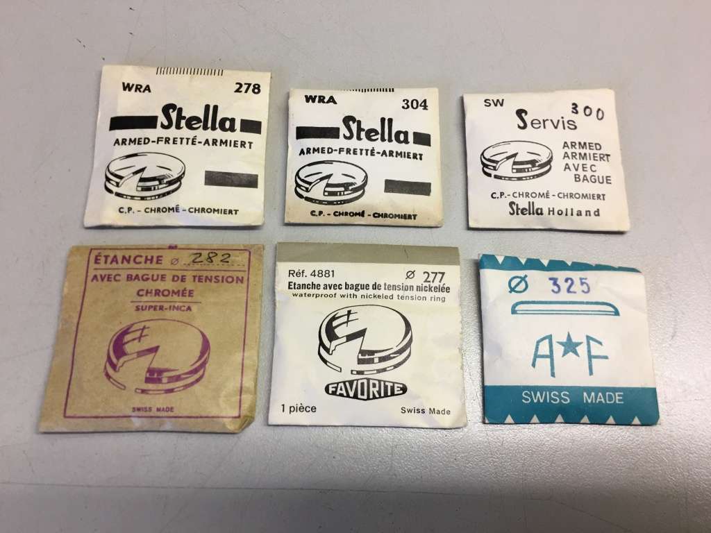 Armored Swiss made watch crystals - chrome tension ring - choose a size