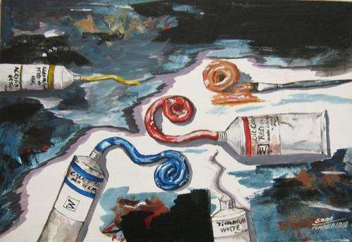 Sam Tshabalala. Paint tubes