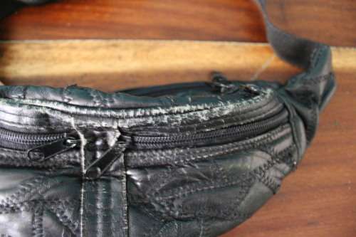 Vintage 90's Soft Leather Fannypack / Moonbag