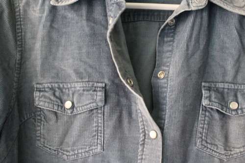 Vintage Blue Corduroy 90's Shirt (Medium)