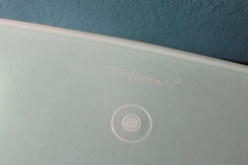 Large Green Vintage Tupperware Container (15 x 15 x 36cm)