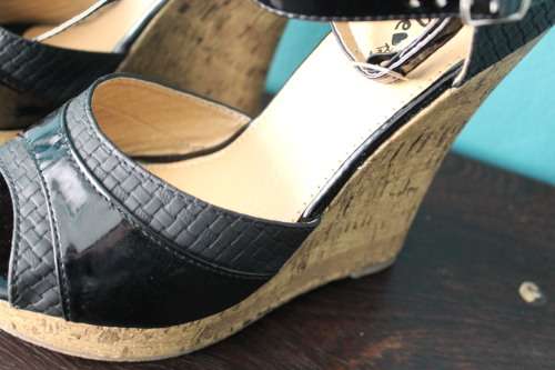 Black Wedge Heels by Rage (Size 6)