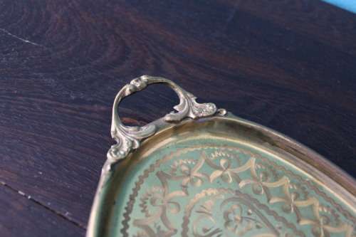 Vintage Oval Brass Tray (15 x 23cm)