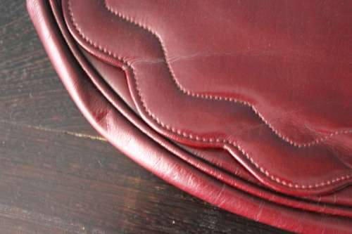 Vintage Half Moon Maroon Clutch (Unique shape)