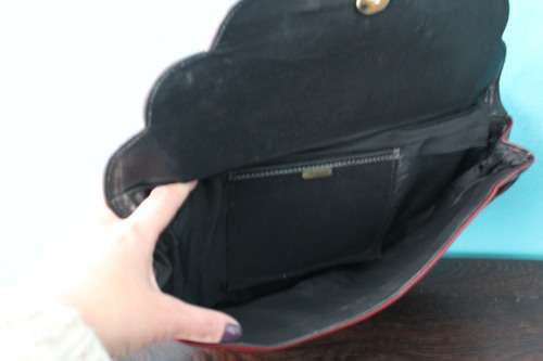 Vintage Half Moon Maroon Clutch (Unique shape)
