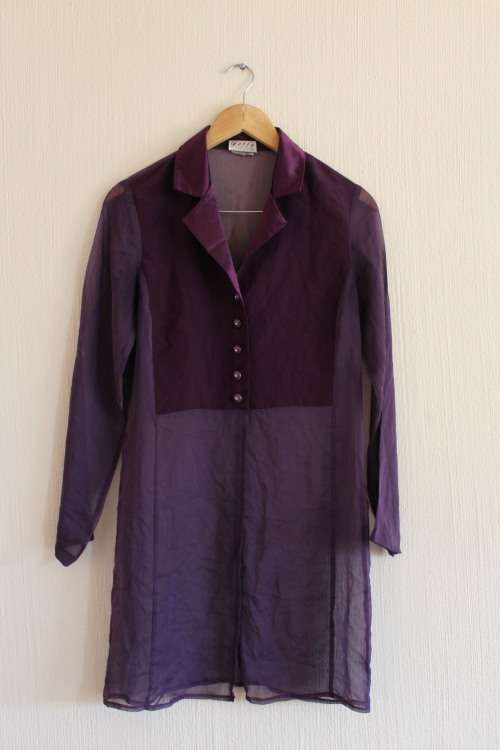 Vintage 90's Purple Semi Sheer Top (Size 8)
