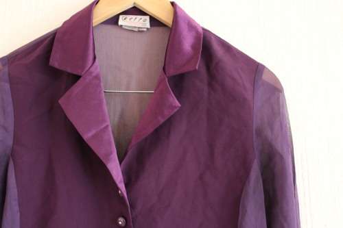 Vintage 90's Purple Semi Sheer Top (Size 8)