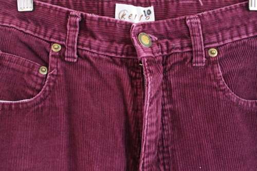 Vintage 90's High Waisted Purple Corduroy Pants (Size 10)