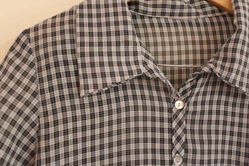Vintage 90's Black and White Check Top (Small / Medium)