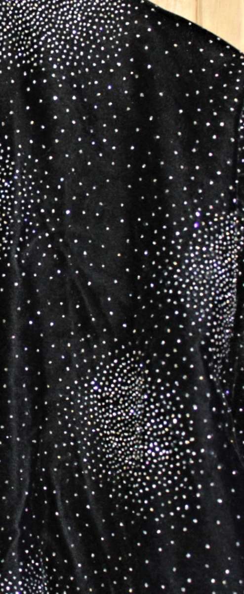 Vintage Beaded Black Velvet / Velour Jacket (Large / XL)