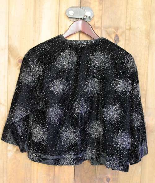 Vintage Beaded Black Velvet / Velour Jacket (Large / XL)